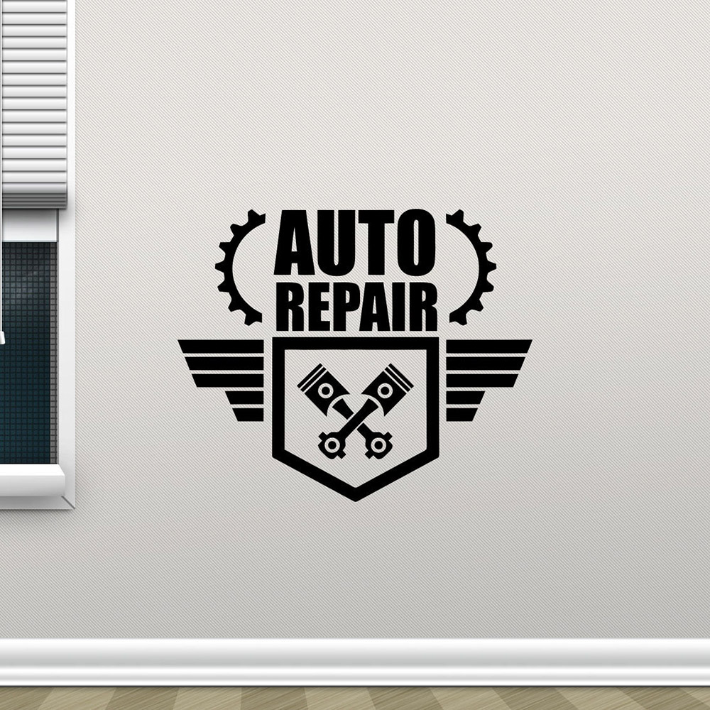Auto Repair Shop Logo - Decalques de parede de reparo automático