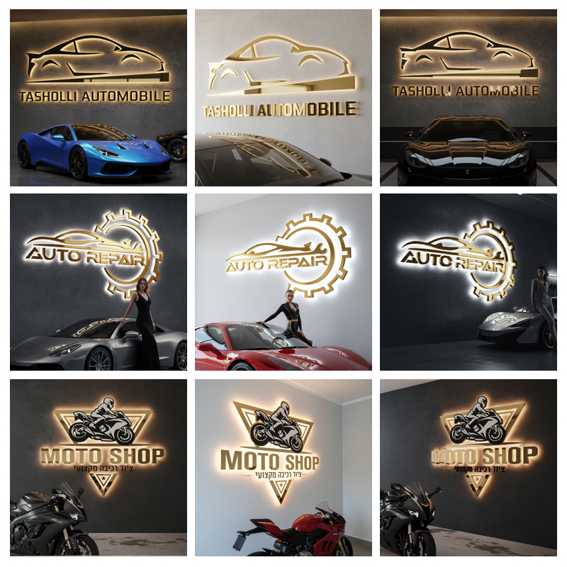 Letreiro Metálico 3D Personali - Auto Repair Shop Logo avaliação e preço