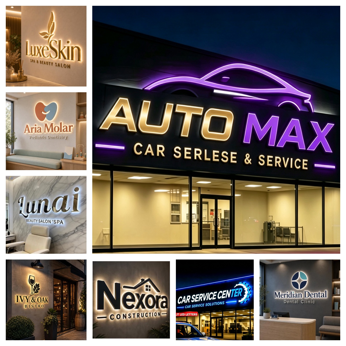 Letreiro 3D Personalizado com  - Auto Repair Shop Logo avaliação e preço